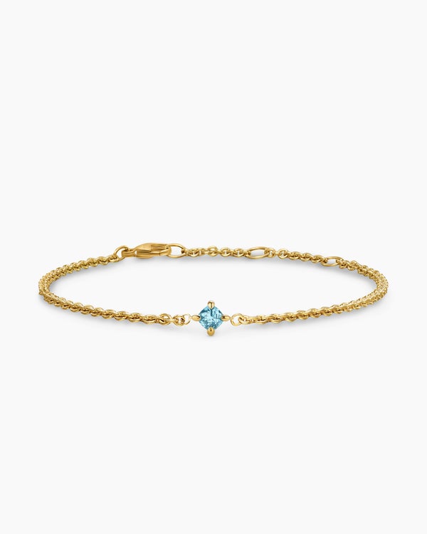 david van hagen Micro Chatelaine ® Chain Bracelet 18K Yellow Gold with Aquamarine 4mm