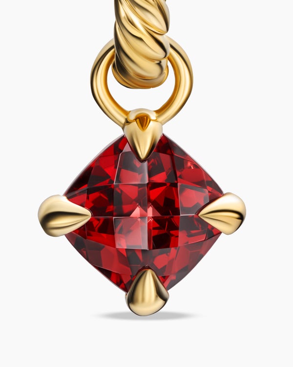 David Van Hagen Micro Chatelaine ® Drop Earrings 18K Yellow Gold With Garnet 5mm