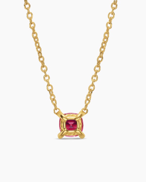 David Van Hagen Micro Chatelaine ® Pendant Necklace 18K Yellow Gold With Ruby 4mm