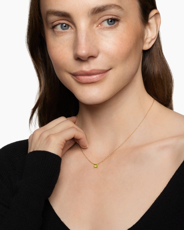 David Van Hagen Micro Chatelaine ® Pendant Necklace 18K Yellow Gold With Peridot 5mm