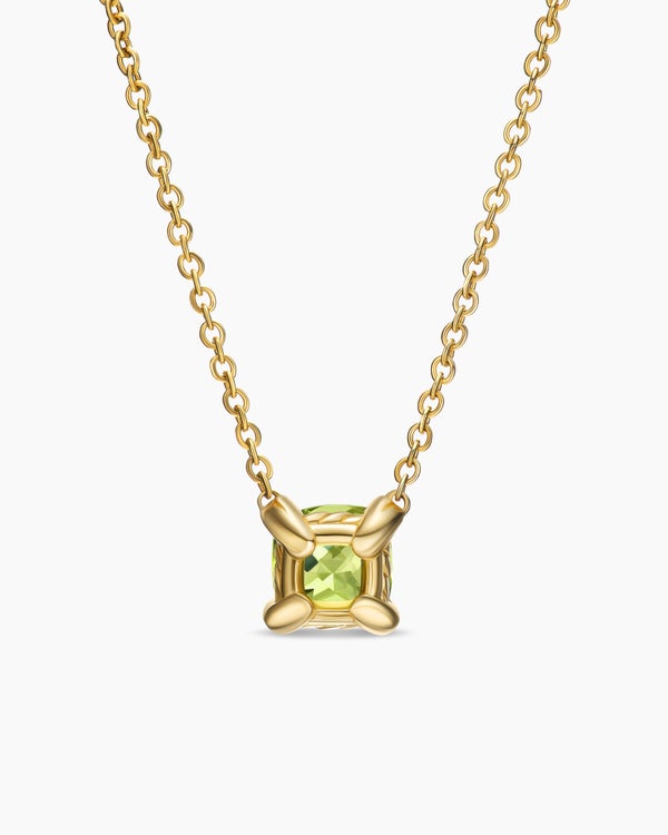 David Van Hagen Micro Chatelaine ® Pendant Necklace 18K Yellow Gold With Peridot 5mm