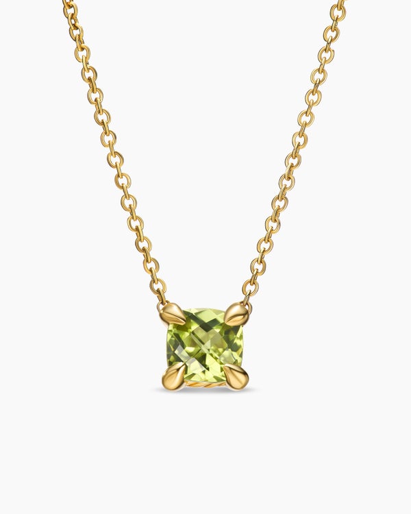 david van hagen Micro Chatelaine ® Pendant Necklace 18K Yellow Gold with Peridot 5mm