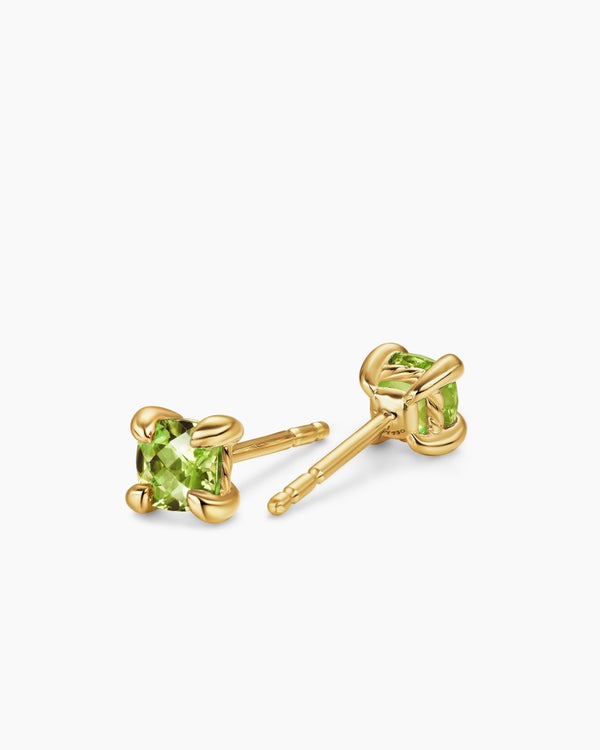 David Van Hagen Micro Chatelaine ® Stud Earrings 18K Yellow Gold With Peridot 4.8mm