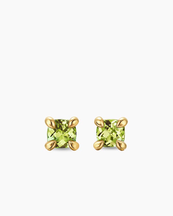 david van hagen Micro Chatelaine ® Stud Earrings 18K Yellow Gold with Peridot 4.8mm