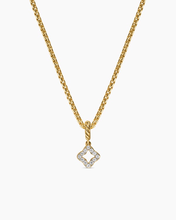 david van hagen Micro Pavé Quatrefoil Amulet 18K Yellow Gold with Diamonds 7.4mm