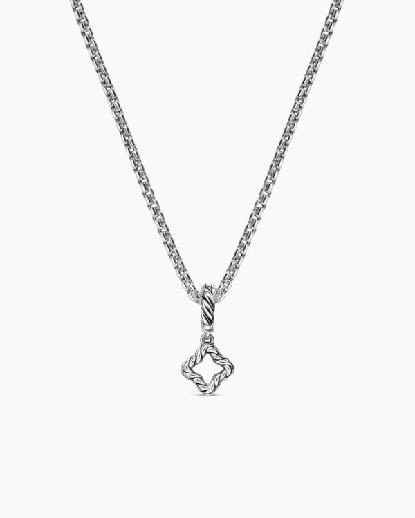 David Van Hagen Micro Pavé Quatrefoil Amulet Sterling Silver With Diamonds 7.4mm