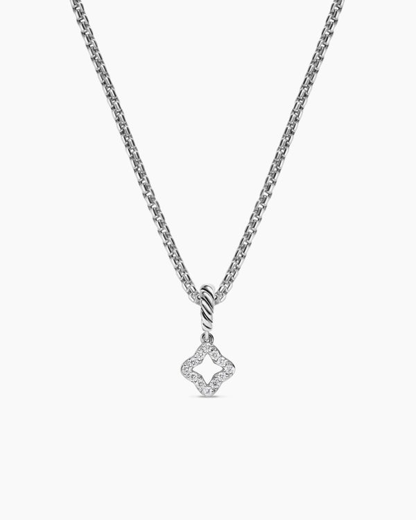 david van hagen Micro Pavé Quatrefoil Amulet Sterling Silver with Diamonds 7.4mm