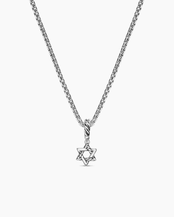 David Van Hagen Micro Pavé Star Of David Amulet Sterling Silver With Diamonds 7.4mm