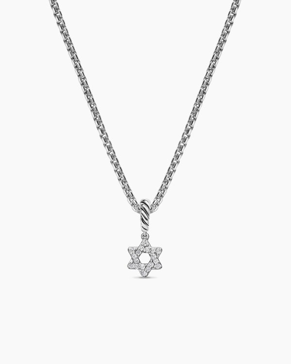 david van hagen Micro Pavé Star of David Amulet Sterling Silver with Diamonds 7.4mm