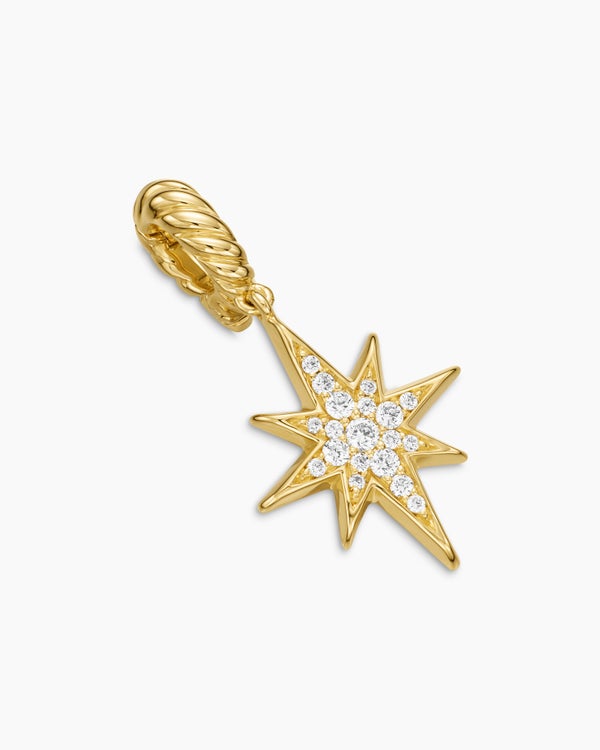 David Van Hagen North Star Amulet 18K Yellow Gold With Diamonds 15mm