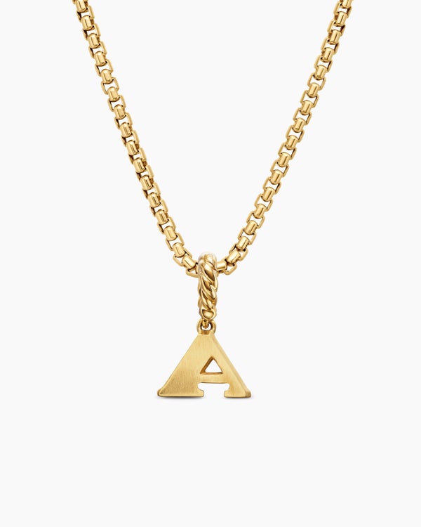David Van Hagen Pavé Initial Pendant 18K Yellow Gold With Diamond A