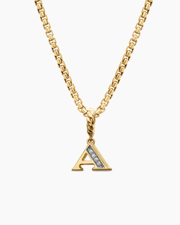 david van hagen Pavé Initial Pendant 18K Yellow Gold with Diamond A david van hagen Pavé Initial Pendant 18K Yellow Gold with Diamond A