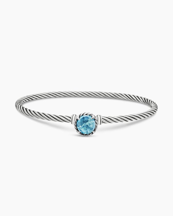 David Van Hagen Petite Chatelaine ® Bracelet Sterling Silver With Blue Topaz 3mm