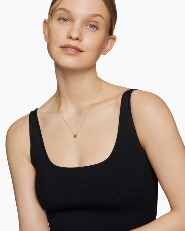 David Van Hagen Petite Chatelaine ® Pendant Necklace 18K Yellow Gold With Peridot And Diamonds 7mm