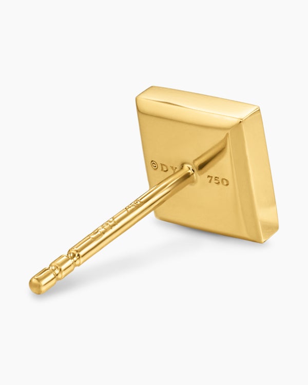 David Van Hagen Pyramid Stud Earring 18K Yellow Gold With Garnet 6.6mm