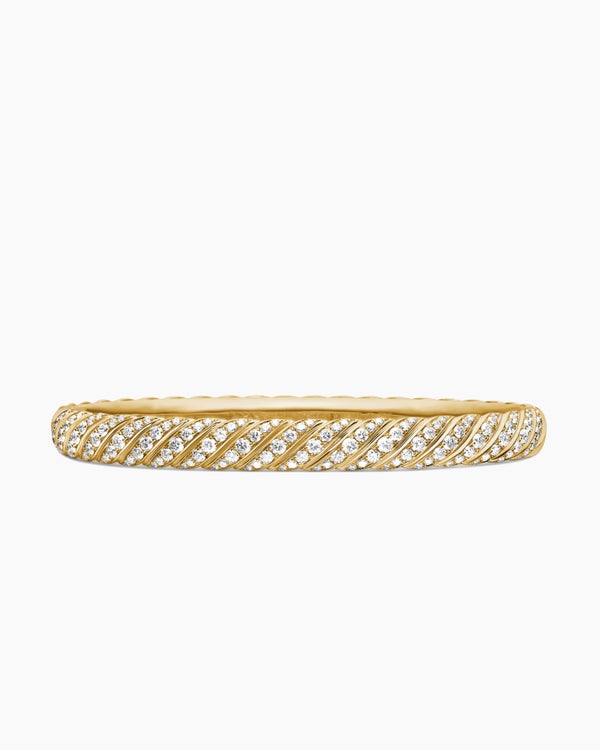 david van hagen Sculpted Cable Bangle Bracelet 18K Yellow Gold with Diamonds 6.2mm