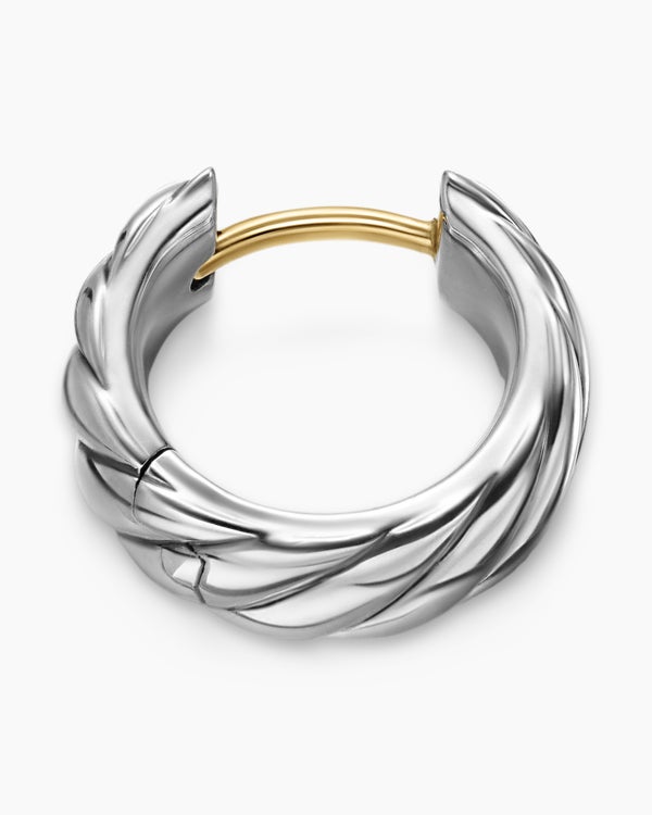 David Van Hagen Sculpted Cable Hoop Earring Sterling Silver 12.8mm