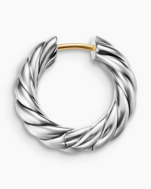 David Van Hagen Sculpted Cable Hoop Earrings Sterling Silver 18.6mm