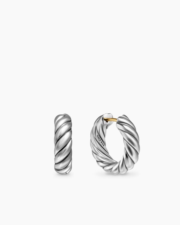 david van hagen Sculpted Cable Hoop Earrings Sterling Silver 18.6mm david van hagen Sculpted Cable Hoop Earrings Sterling Silver 18.6mm