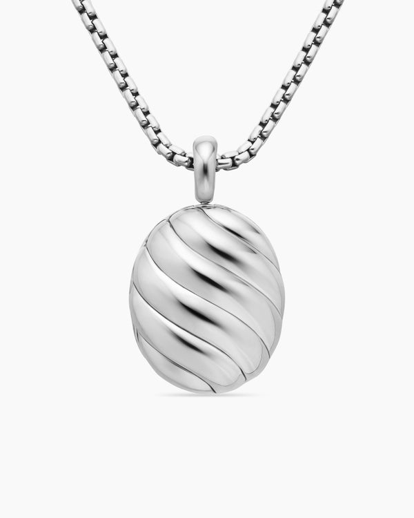 david van hagen Sculpted Cable Locket Sterling Silver 27mm david van hagen Sculpted Cable Locket Sterling Silver 27mm