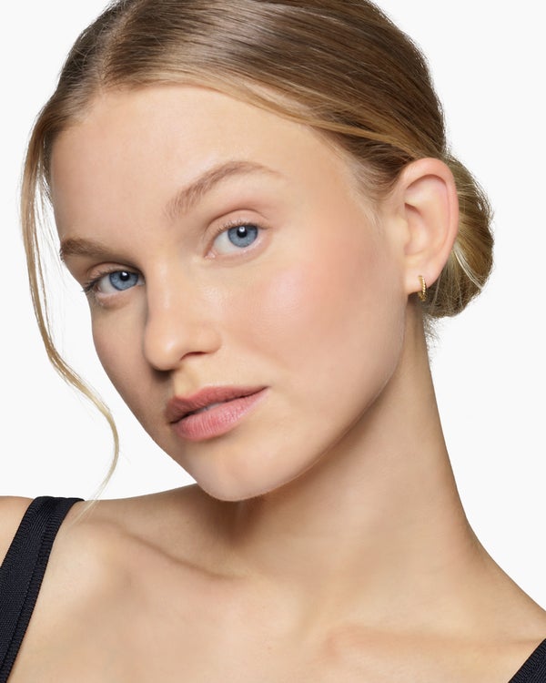 David Van Hagen Sculpted Cable Micro Huggie Hoop Earrings 18K Yellow Gold 10.7mm