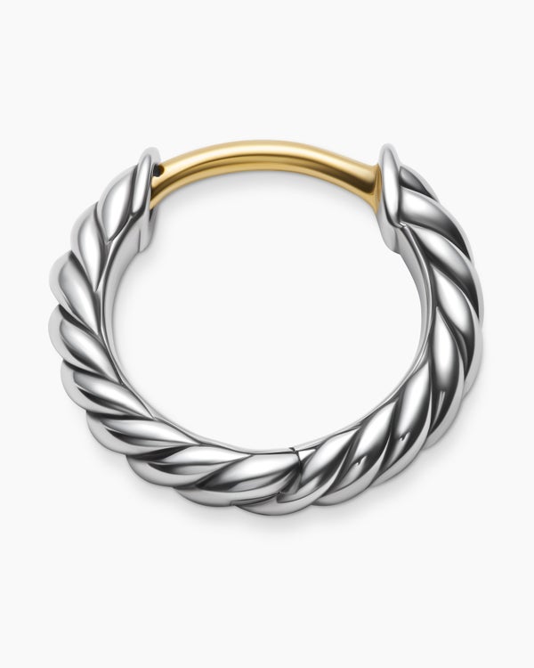 David Van Hagen Sculpted Cable Micro Huggie Hoop Earrings Sterling Silver 10.7mm