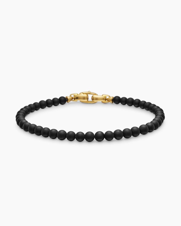 david van hagen Spiritual Beads Bracelet Black Onyx and 18K Yellow Gold 4mm david van hagen Spiritual Beads Bracelet Black Onyx and 18K Yellow Gold 4mm
