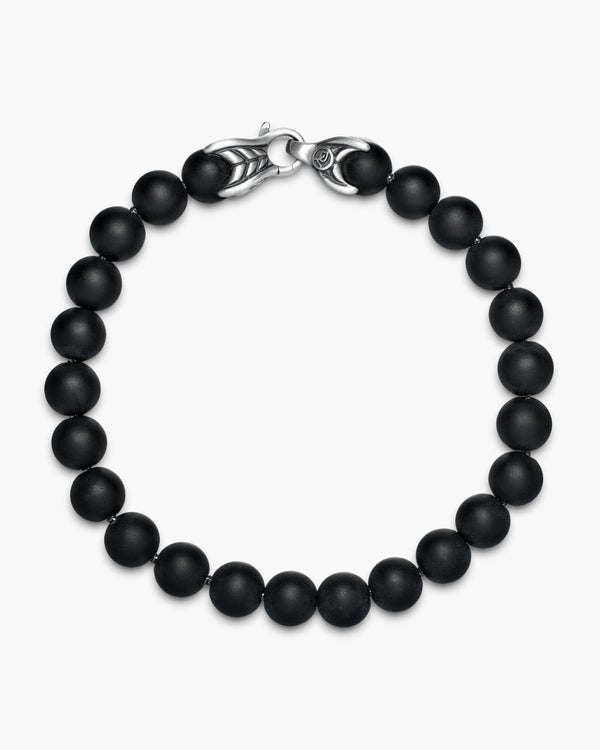 David Van Hagen Spiritual Beads Bracelet Sterling Silver With Black Onyx 8mm