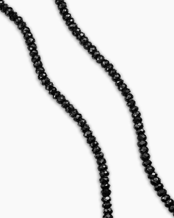 David Van Hagen Spiritual Beads Necklace Sterling Silver With Black Spinel 5mm