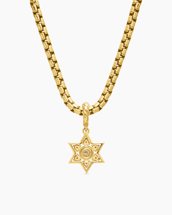 David Van Hagen Star Of David Pendant 18K Yellow Gold With Diamonds 11.2mm
