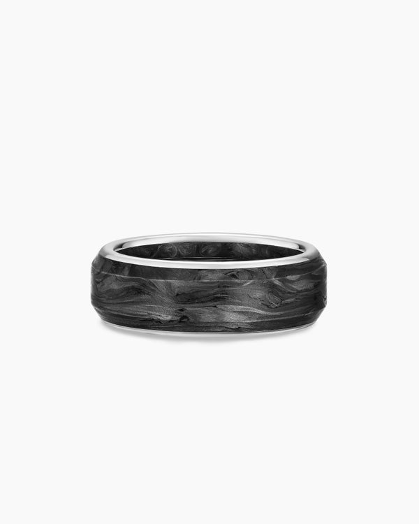 david van hagen Streamline ® Band Ring 18K White Gold with Forged Carbon 8mm david van hagen Streamline ® Band Ring 18K White Gold with Forged Carbon 8mm