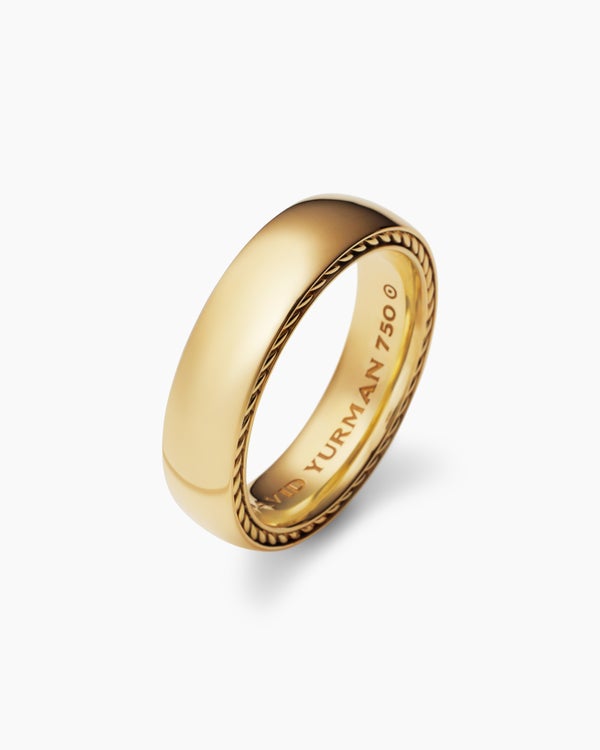 David Van Hagen Streamline ® Band Ring 18K Yellow Gold 6mm