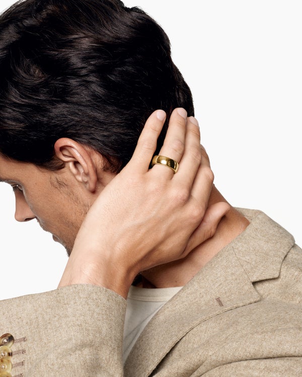 David Van Hagen Streamline ® Band Ring 18K Yellow Gold 8mm