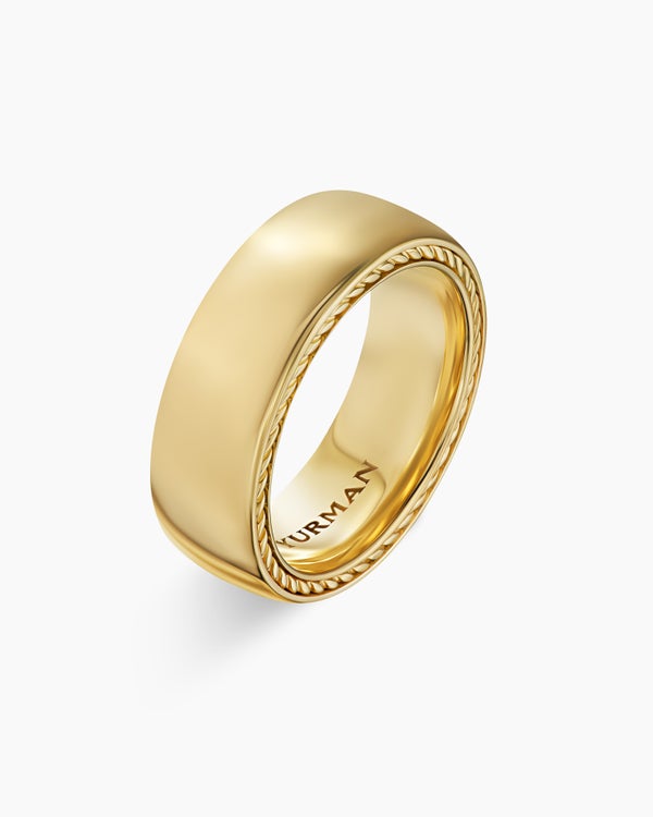 David Van Hagen Streamline ® Band Ring 18K Yellow Gold 8mm