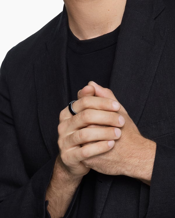 David Van Hagen Streamline ® Band Ring Black Titanium 6mm