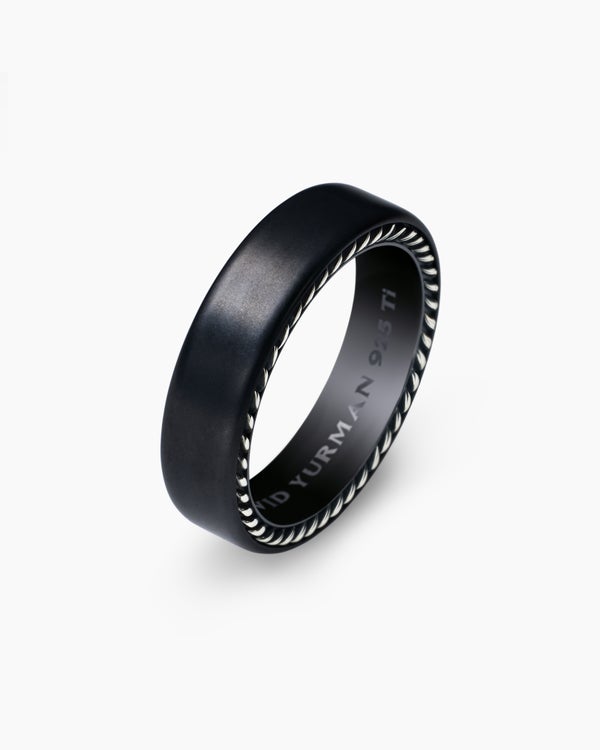 David Van Hagen Streamline ® Band Ring Black Titanium 6mm