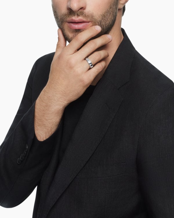 David Van Hagen Streamline ® Band Ring Sterling Silver 6mm