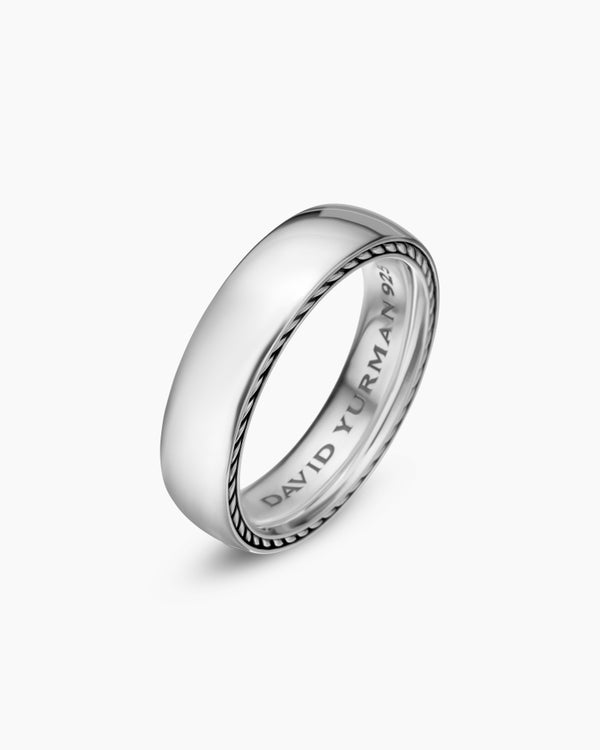David Van Hagen Streamline ® Band Ring Sterling Silver 6mm