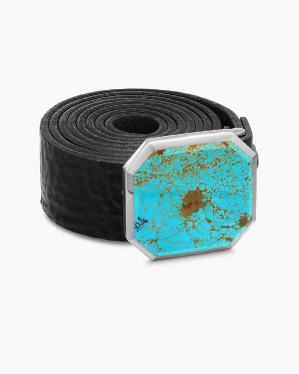 David Van Hagen Streamline ® Belt Buckle Sterling Silver With Turquoise