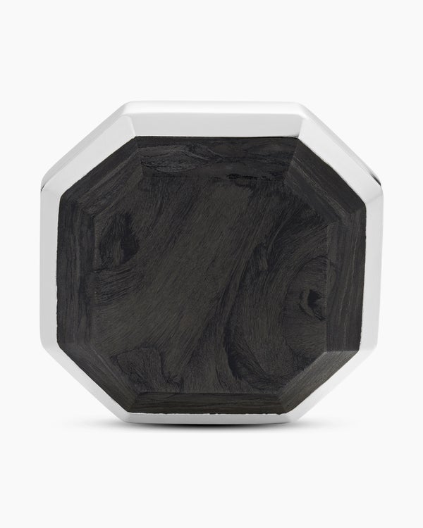 David Van Hagen Streamline ® Cufflinks Sterling Silver With Forged Carbon 15mm