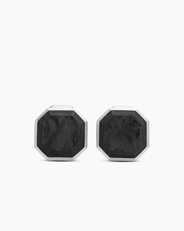 david van hagen Streamline ® Cufflinks Sterling Silver with Forged Carbon 15mm