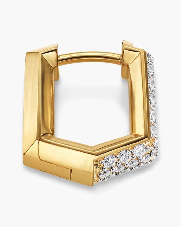 David Van Hagen Streamline ® Hoop Earring 18K Yellow Gold With Diamonds 11.7mm