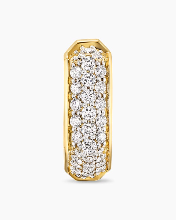 David Van Hagen Streamline ® Hoop Earring 18K Yellow Gold With Diamonds 11.7mm