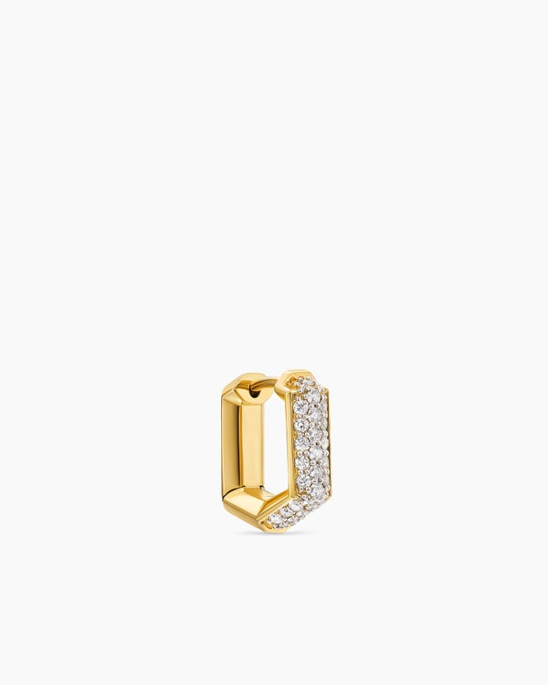 david van hagen Streamline ® Hoop Earring 18K Yellow Gold with Diamonds 11.7mm