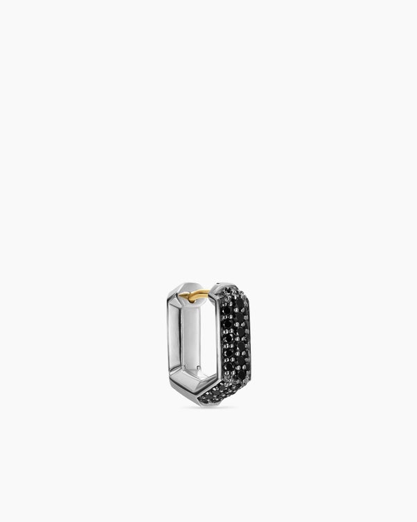 david van hagen Streamline ® Hoop Earring Sterling Silver with Black Diamonds 11.7mm