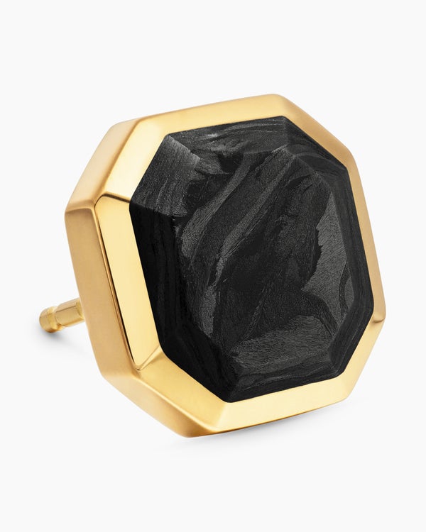 david van hagen Streamline ® Stud Earring 18K Yellow Gold with Forged Carbon 10.5mm