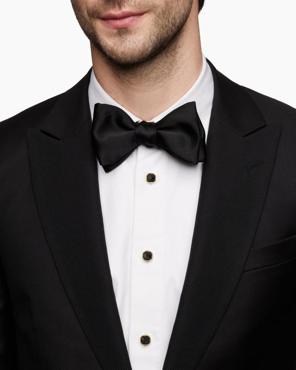 David Van Hagen Streamline ® Tuxedo Studs 18K Yellow Gold With Forged Carbon 10.8mm