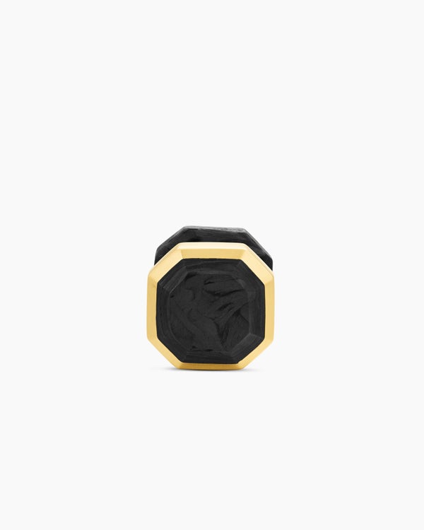 David Van Hagen Streamline ® Tuxedo Studs 18K Yellow Gold With Forged Carbon 10.8mm
