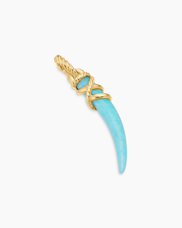 David Van Hagen Tusk Amulet Amazonite And 18K Yellow Gold 31mm