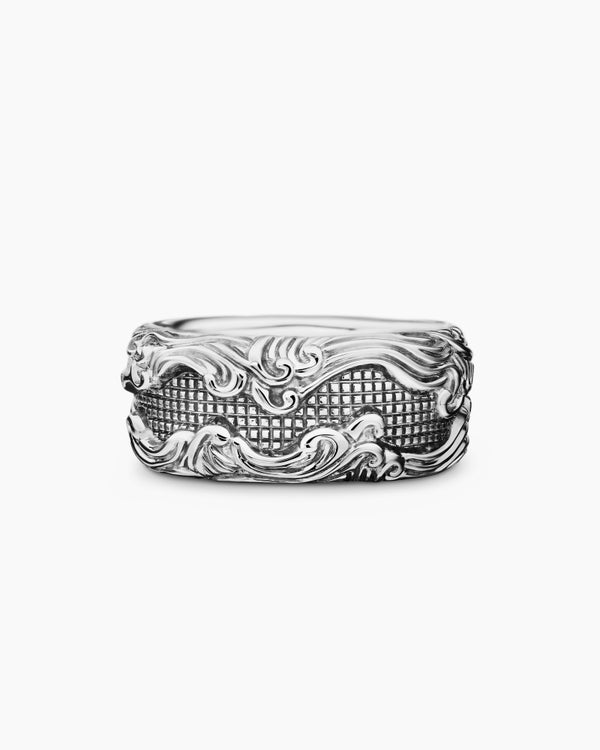 david van hagen Waves Band Ring Sterling Silver 10.5mm